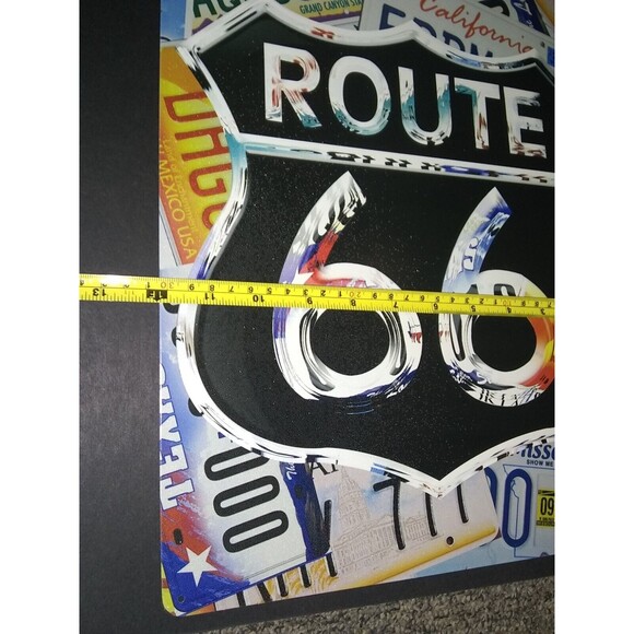 Millennium Art Route 66” Tin Sign Wall Art for Man Cave Garage 12"x15" - Picture 3 of 4